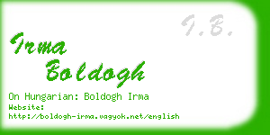 irma boldogh business card